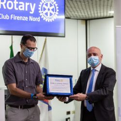 Un momento del premio 'Il valore del coraggio' del Rotary Firenze Nord